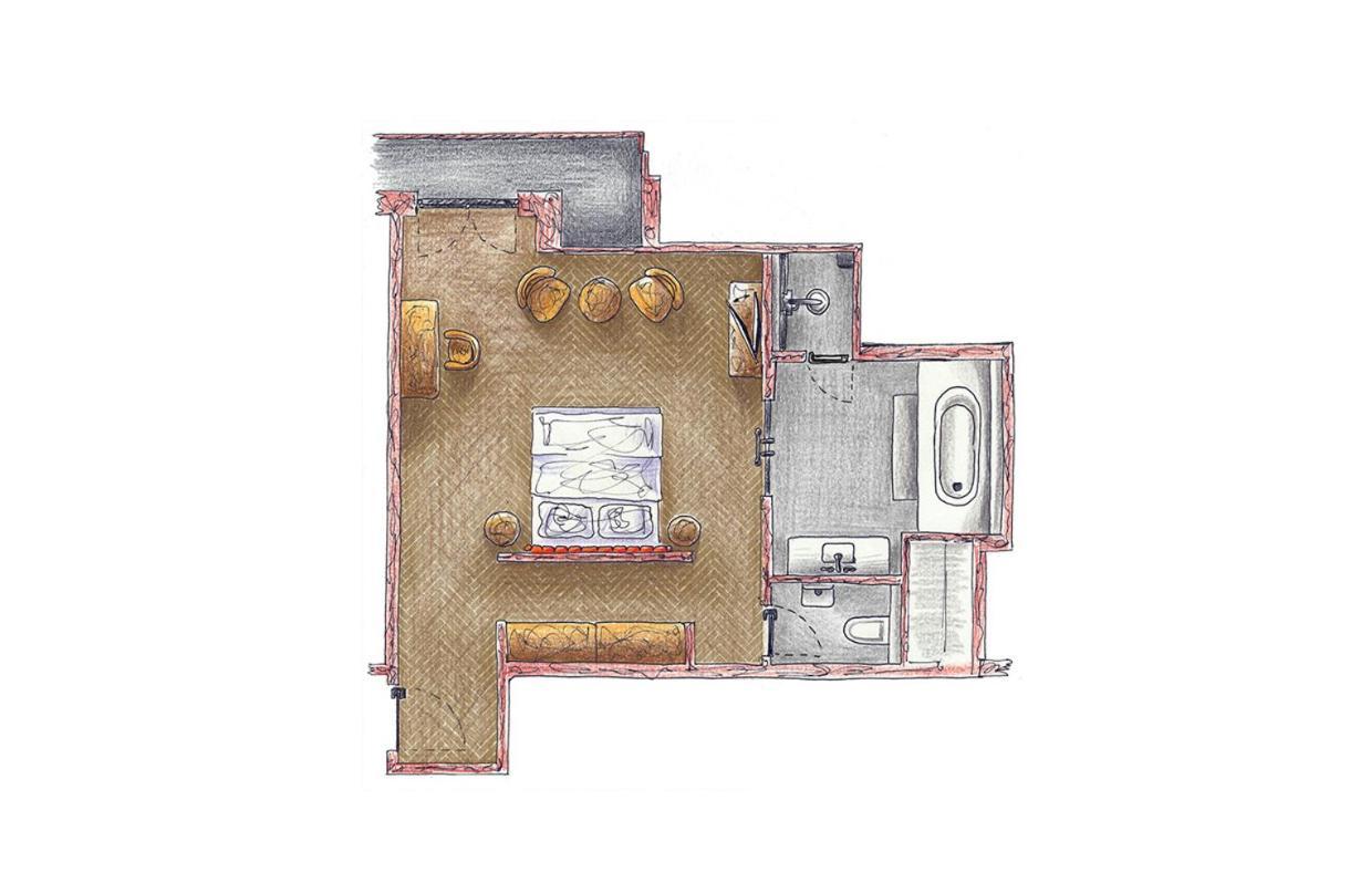 Das James Flensburg Kültér fotó Floorplan of a typical studio apartment
